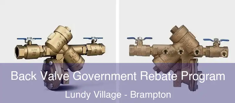  Back Valve Government Rebate Program Lundy Village - Brampton